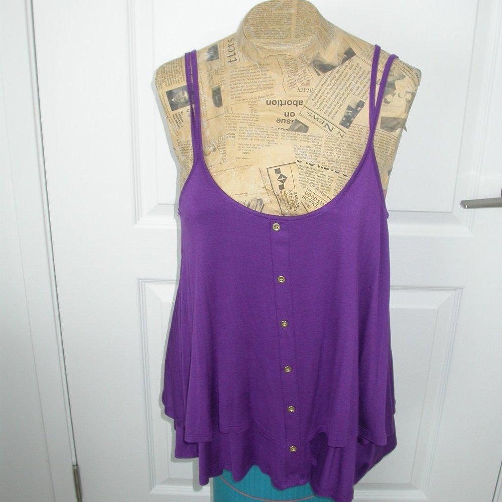 Purple Swishy Layered Top